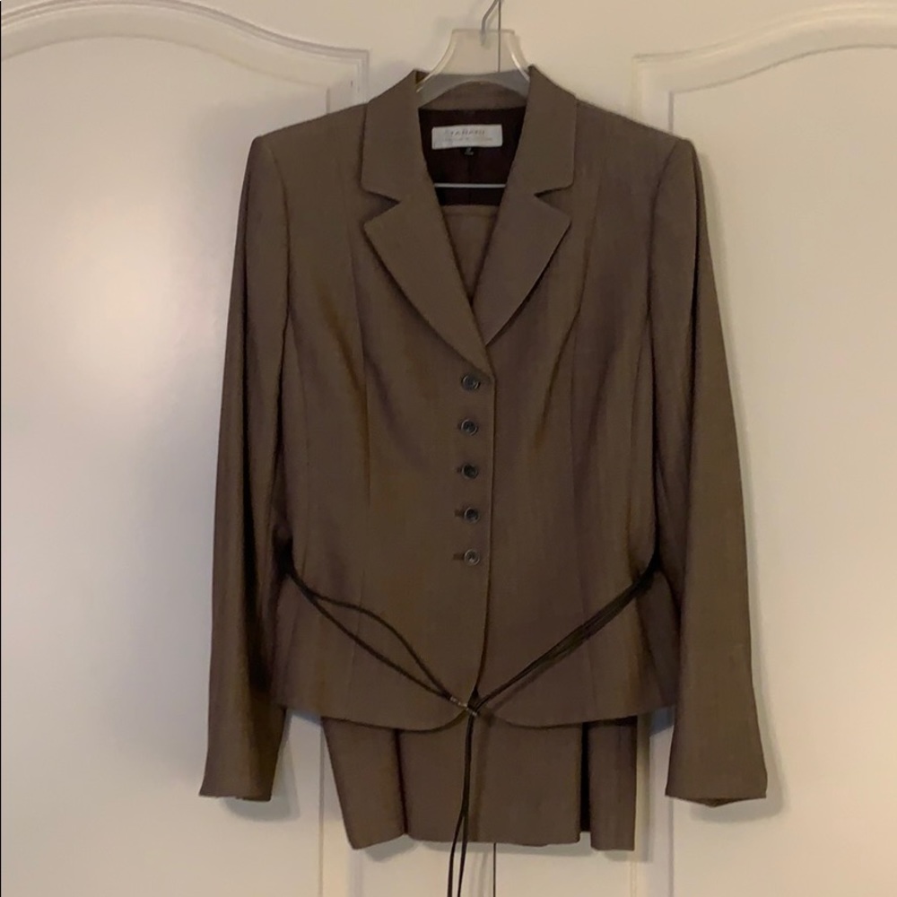Brown herringbone suit
